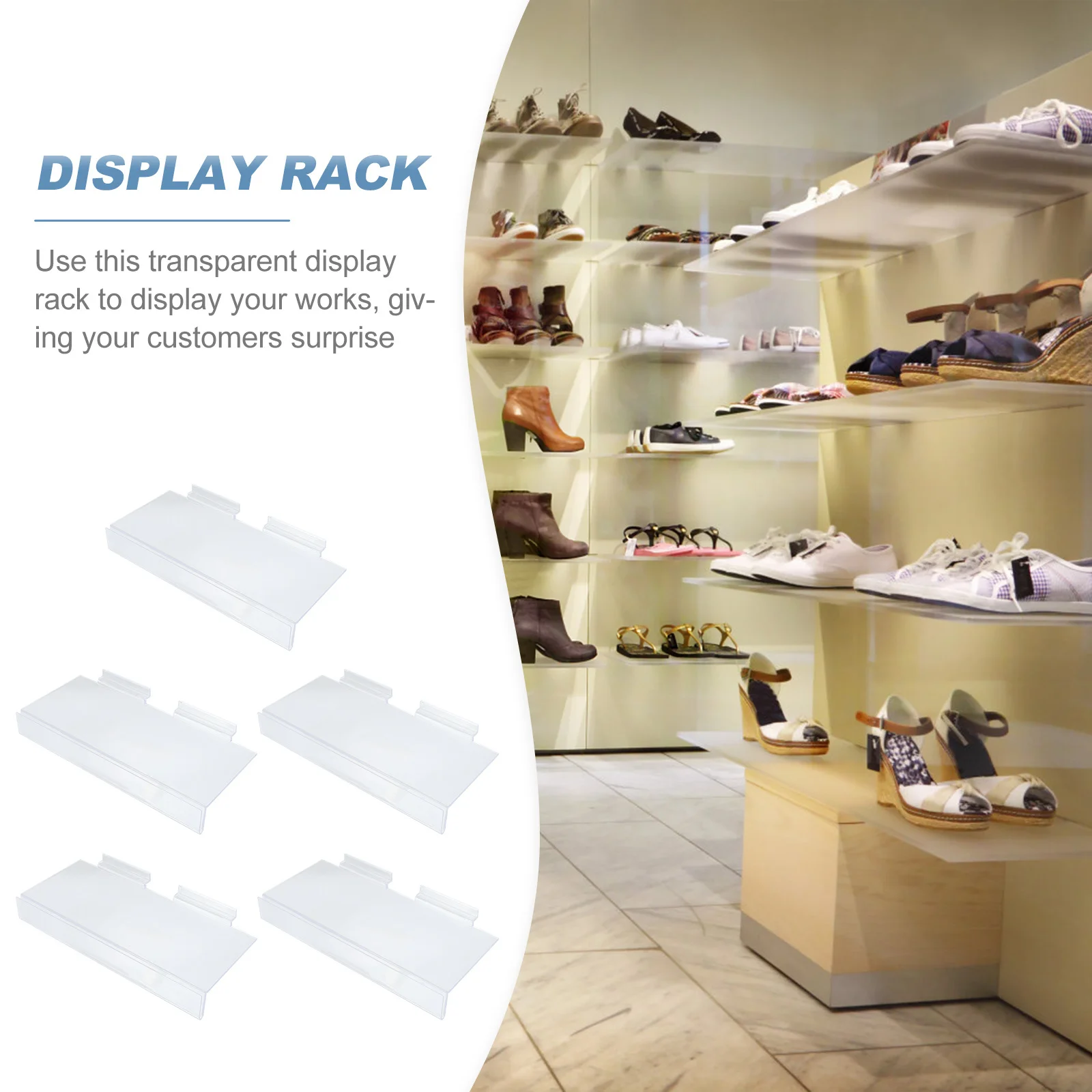 

5Pcs Shoe Display Rack Plastic Stand Transparent Sneaker Holder Retail Shop Display Shelf Sports Sandal Plastic Shoe Stand