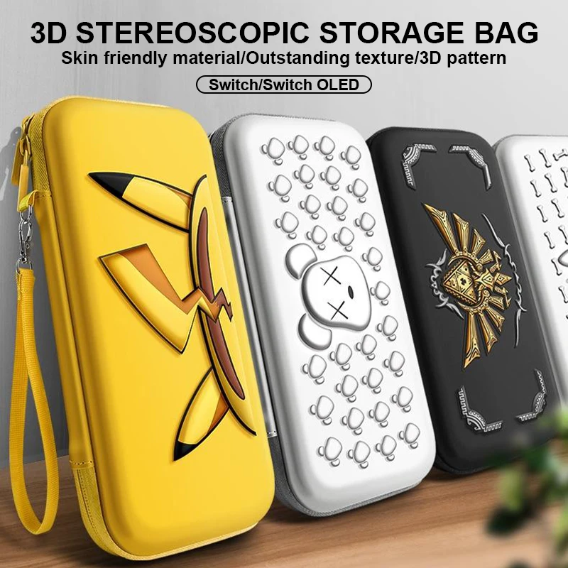 Protective Case Compatible with Nintendo Switch Fashion 3D Pattern Storage Bag Housing Travel Bag Handbags For Switch Oled