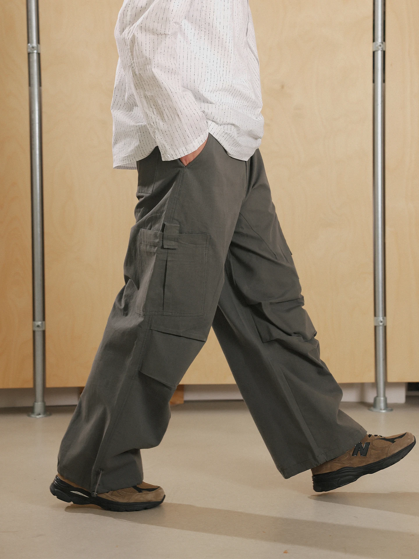 

Брюки Noears Spring Vintage свободного кроя с множеством карманов, повседневные, прямые, рабочие, дышащие, хлопковые, молодежные, модные