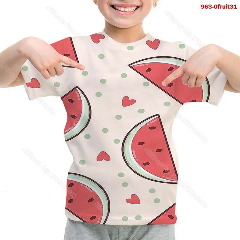 Children 3D Print Fruit T Shirt Kids Funny Pineapple Tshirt Boys Girls Grape T-shirt Toddler Strawberry Tee Tops Cherry Camiseta