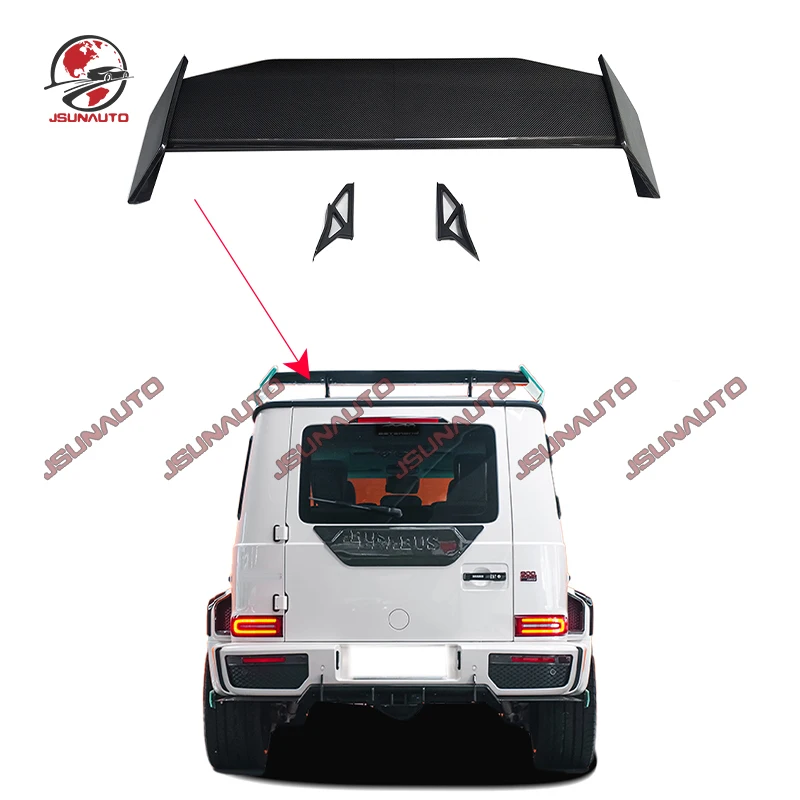 For Mercedes G Class G900 Rocket Style Dry Carbon Roof Wing Spoiler Kit For W463A G63 G550 Carbon Rear Spoiler