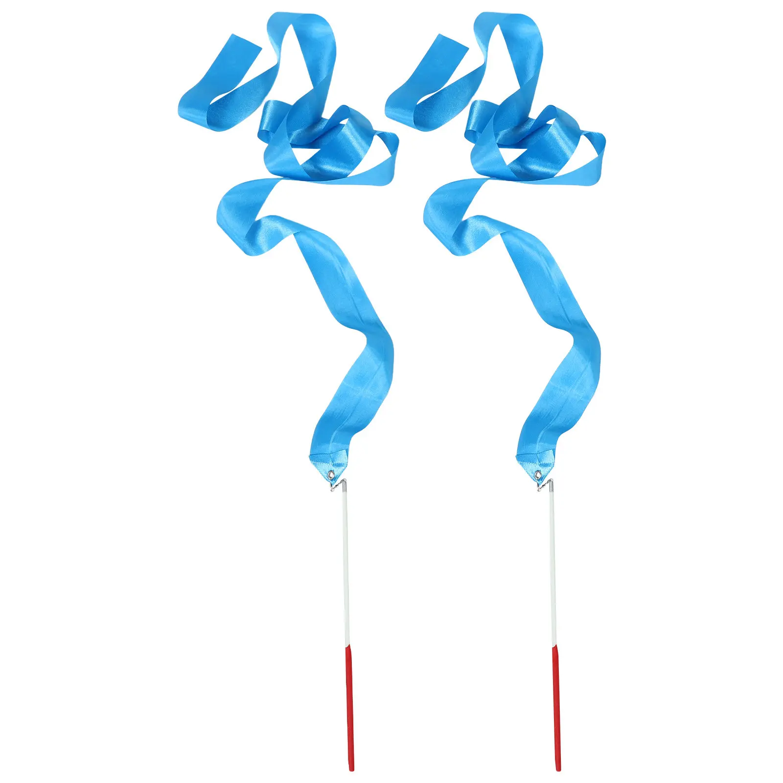 2Pcs Rhythmic Gymnastics Ribbon Sticks Soft Satin Dance Streamers for Gymnastics Practice Dance Party Performance
