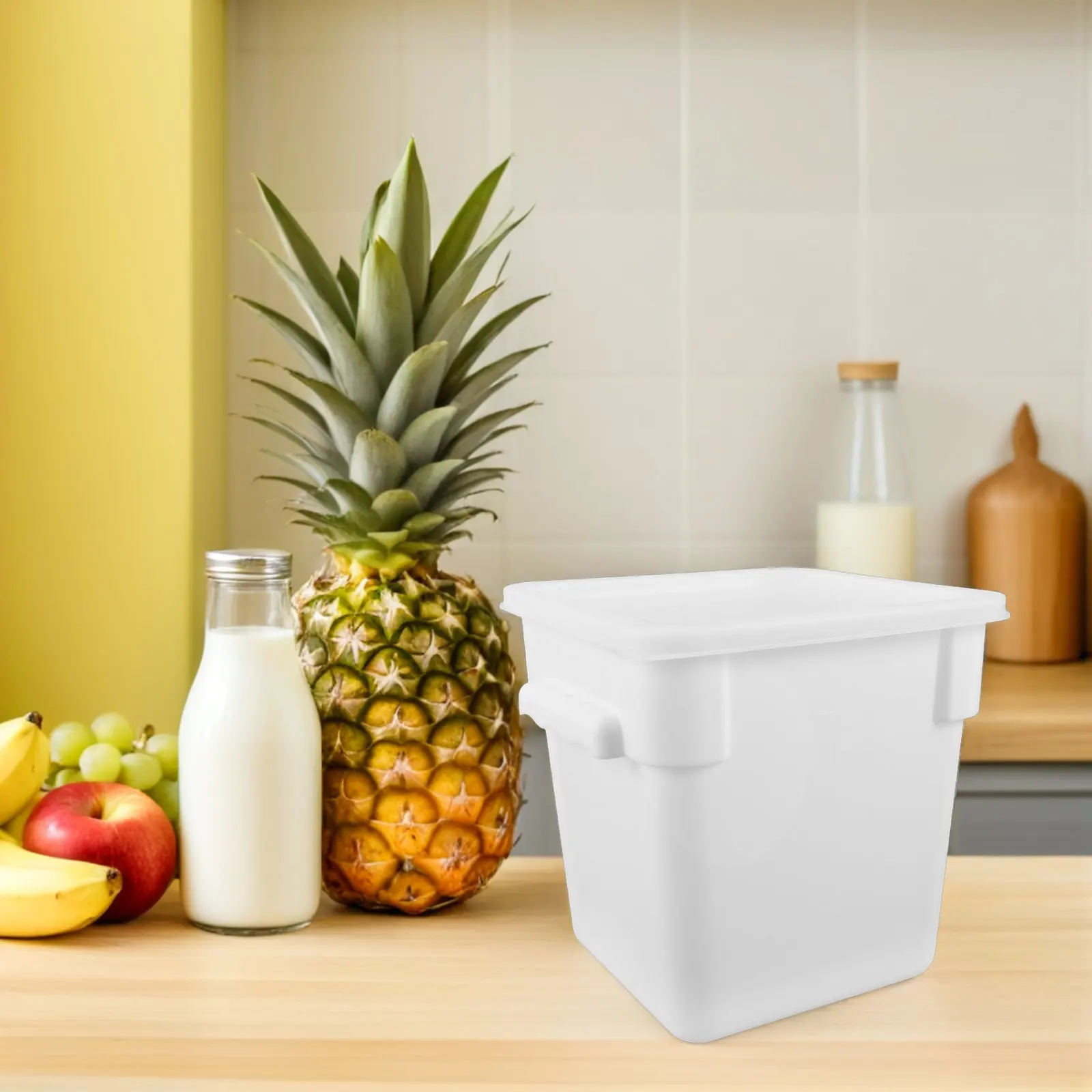 Plastic Square Commercial Storage Organizer Container Freezer Bin Storage 8L Handle Kitchen Restaurant Microwave