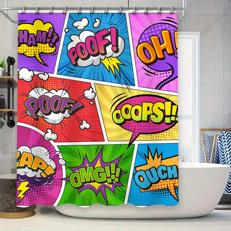 

Seaside Shower Curtain Blue Tones Beach Scene Waterproof Fabric for Bath Room Decoration