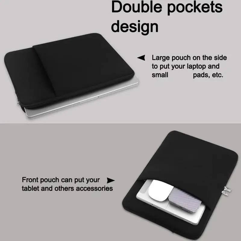 Laptop Bag Soft Computer Pouch Large Capacity Laptop Carrier With Zipper Multifunction Computer Protective Package Pouch For