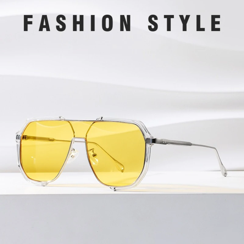 

Trends Punk Sunglasses Women Oversized Goggles Fashion Sunglasses Men Steampunk Female Anti-blue Reading Eyewear UV400 Shades