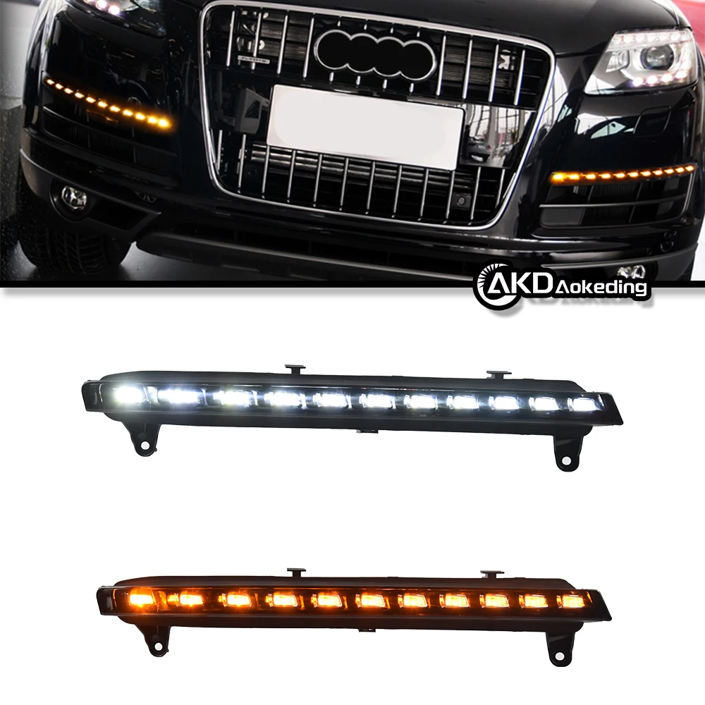 Auto Parts For Audi Q7 Daytime running Lights 2006-2015 DRL LED dynamic signal light start animation Car Accesorios Modified