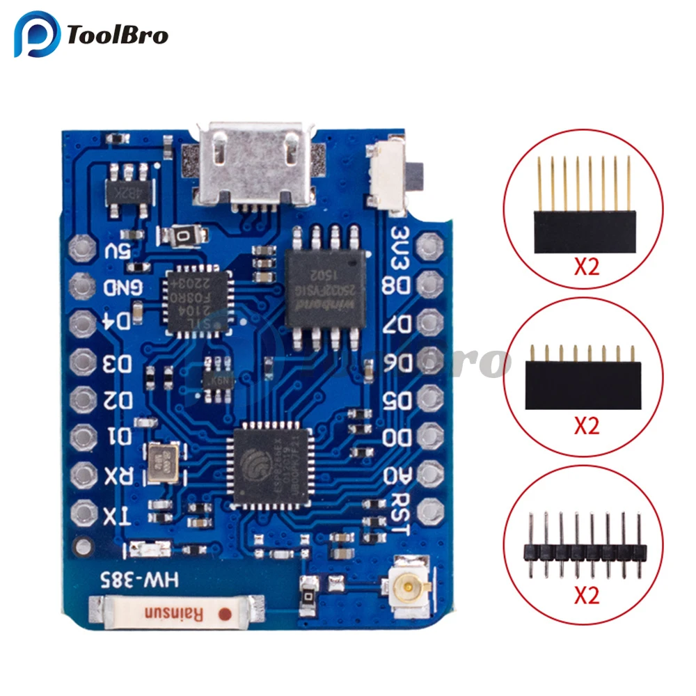 ESP8266 ESP-12F Micro USB WeMos D1 Mini PRO V3.0.0 WIFI Development Board 3.3V for Arduino NodeMCU Lua IOT with Pins