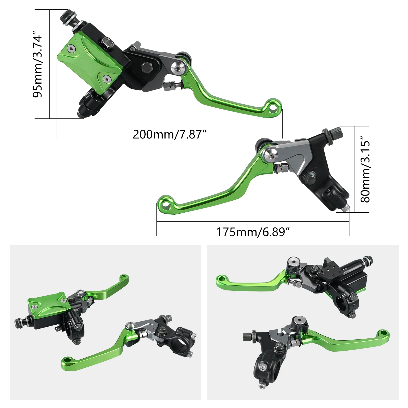 For Kawasaki KX 65 KX 85 KX 125 KX 250 KX250F KX450F KLX 125 KLX 250 D-TRACKER KLX450R 7/8" Hydraulic Brake & Cable Clutch Lever view 2