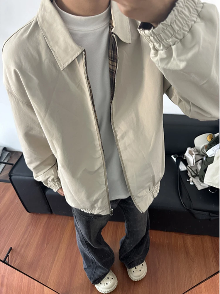 

Мужская демисезонная куртка-бомбер American Sle Double-Sided Plaid Jaet в стиле Cleanfit Detroit, молодежный тренд, полиэстер...