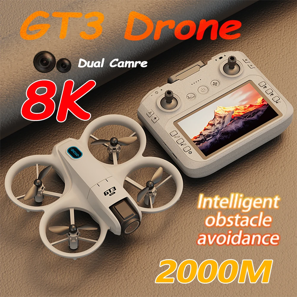 ترقية جديدة GT3 Mini RC طائرة بدون طيار قابلة للطي 8K HD كاميرا مزدوجة فرش السيارات لتحديد المواقع تجنب العوائق LED أجهزة الاستقبال عن بعد لعبة الطائرات بدون طيار هدية #1