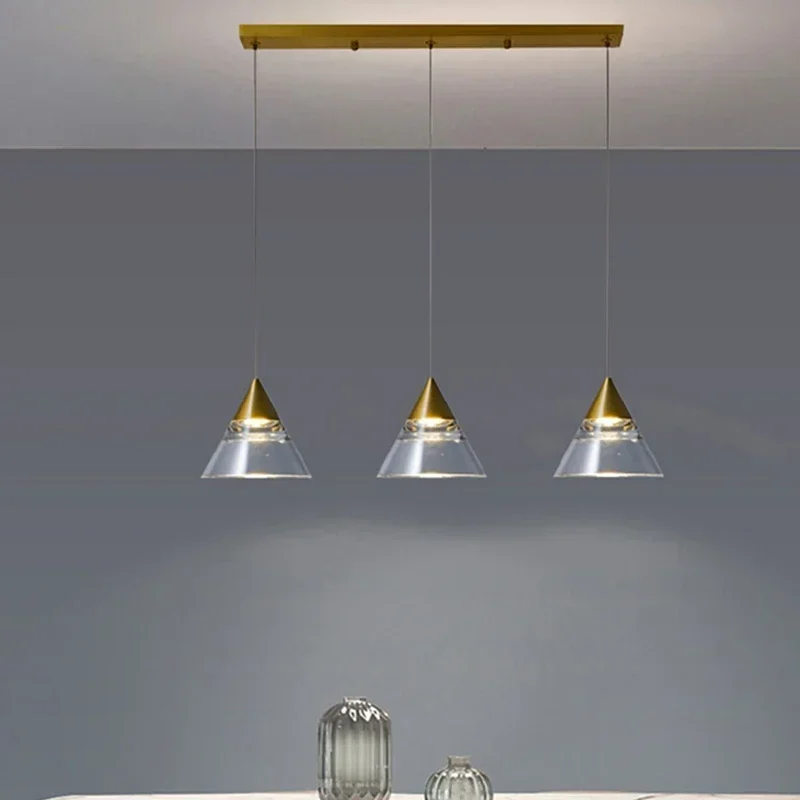 

Industrial Pendant Light Fixtures Gold Finish Kitchen Ceiling Lights Crystal Shade Led Chandelier Lustre Christmas Decor Lamp