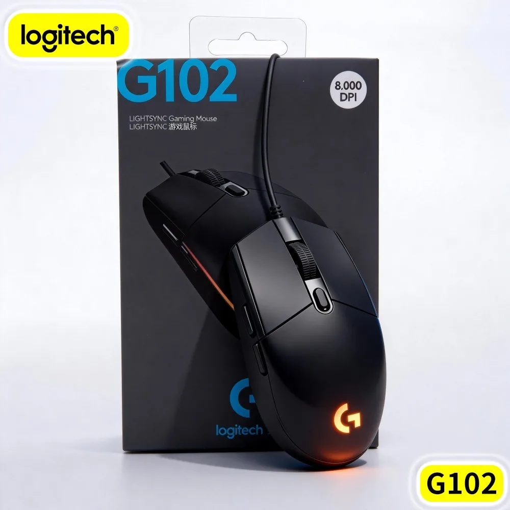 Logitech G102 Prodigy Gaming Mouse,Wired Power Supply Guarantees Steady RGB Brightness All Day Long