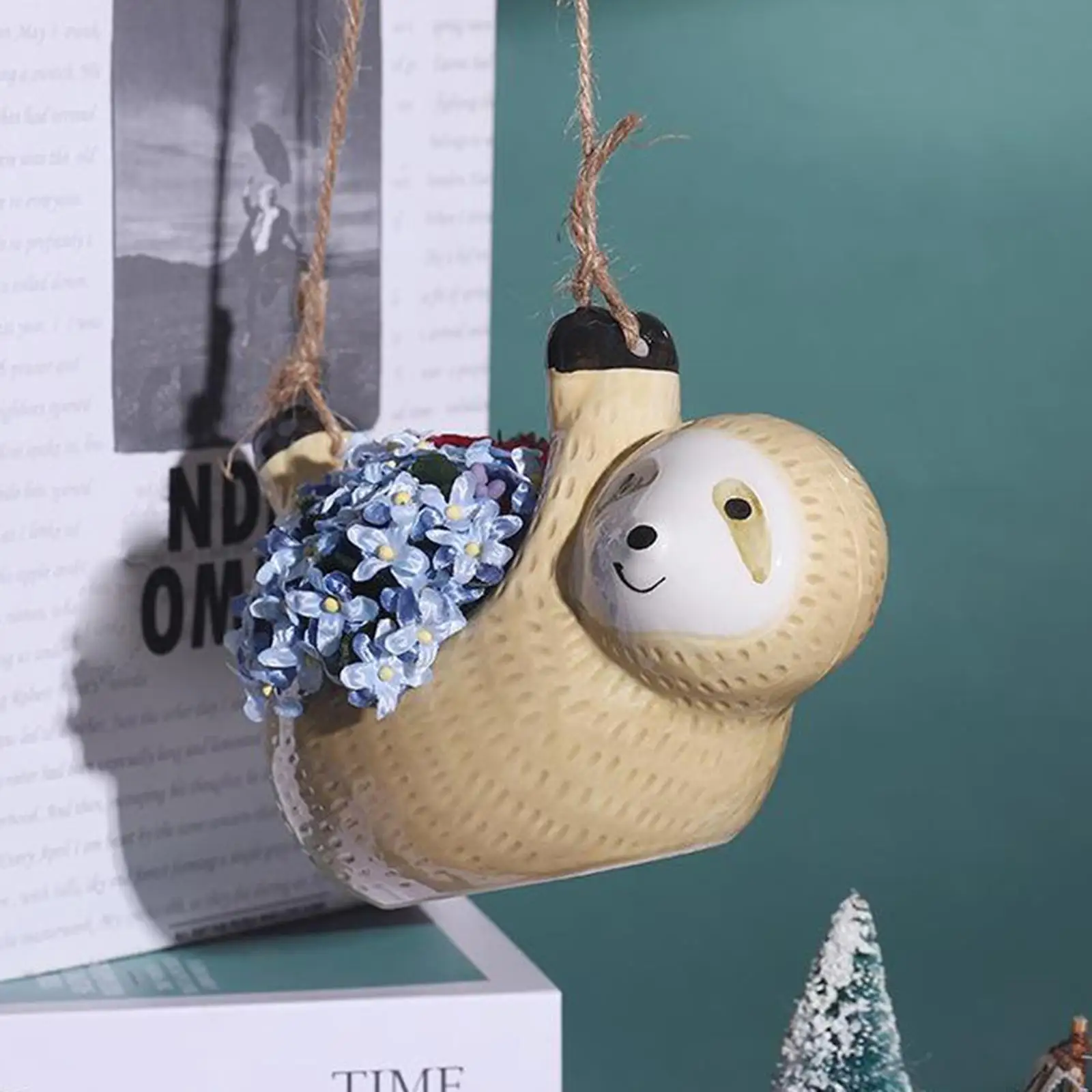 Animal Shaped Hanging Plant Pots, Adorable Sloth Indoor & Outdoor Plant Pots for