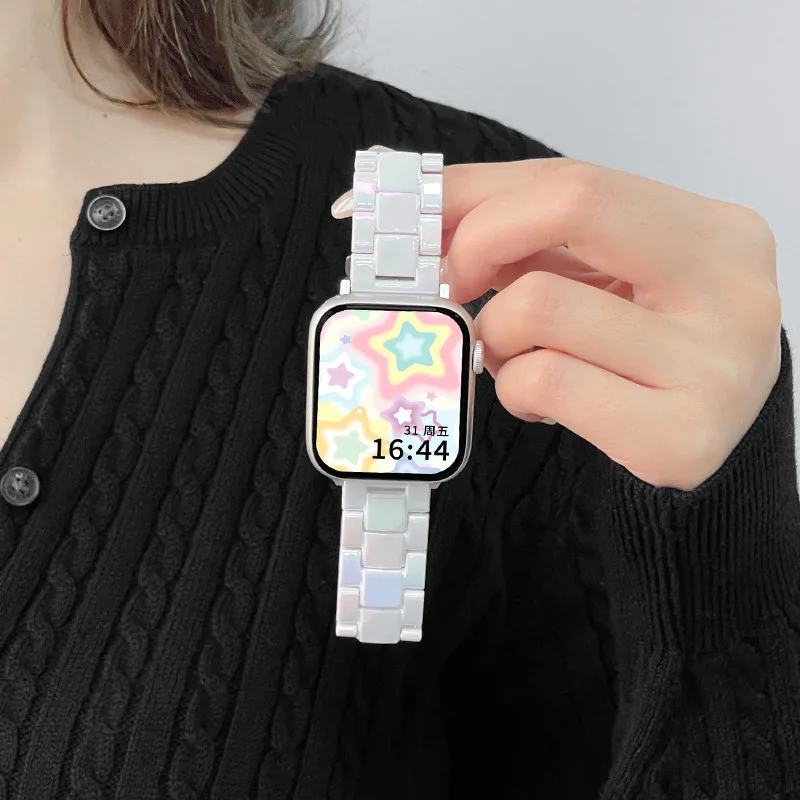 Transparentes Armband für Apple Watch 44mm 45 46 49 38 40 41 42mm Buntes Armband für iWatch Series 12 11 10 9 8 7 6 5 4 SE – Detail 27