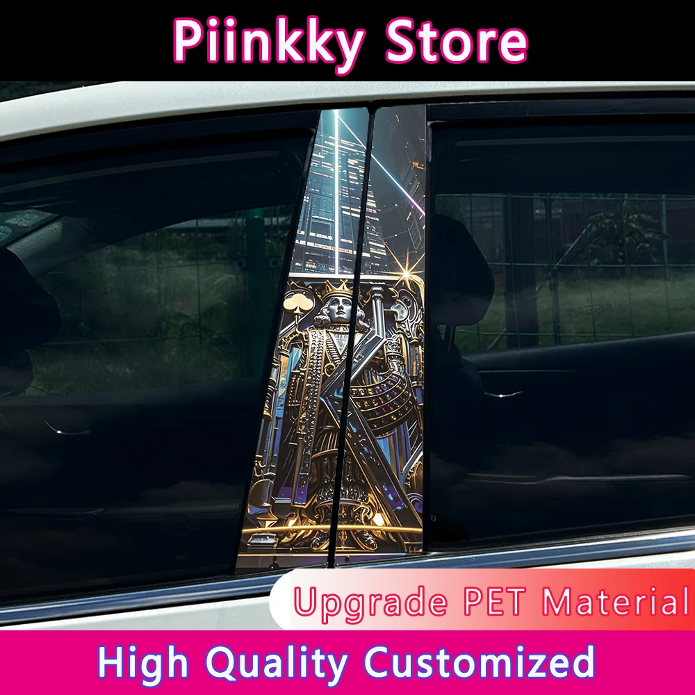 

Creative Poker Car Stickers DIY Car B-pillar Cover Scratches Waterproof Durable Cartoon Automobile Decoration Auto PET Decals