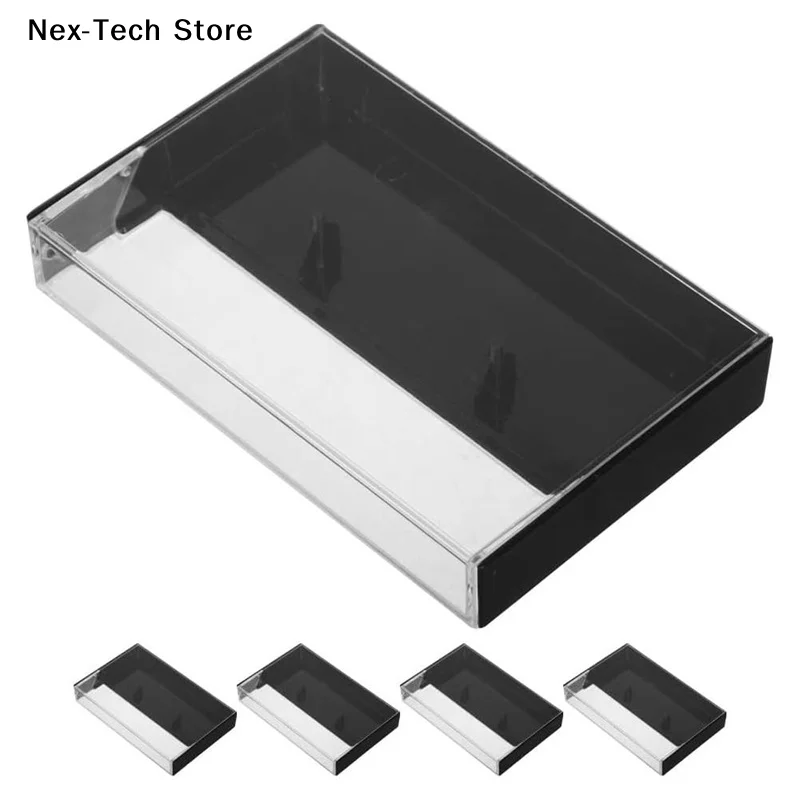 5Pcs Compact Vintage Cassette Tape Box Dustproof Collection Holder Clear Plastic Storage Case For Audio Cassettes Tape Organizer