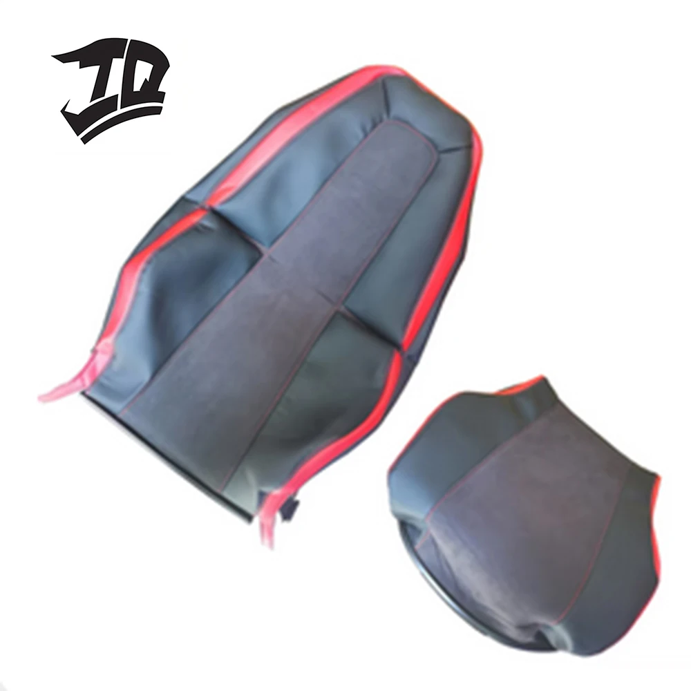 Red Black Leather Truck Seat Cover For Volvo FH DAF XF ISRI 6860 Kenworth IVECO