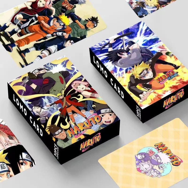Naruto 30 Double-sided LOMO Cards, Color Printed Anime Characters, Peripheral Greeting Cards, Gift Giving and Collection Cards