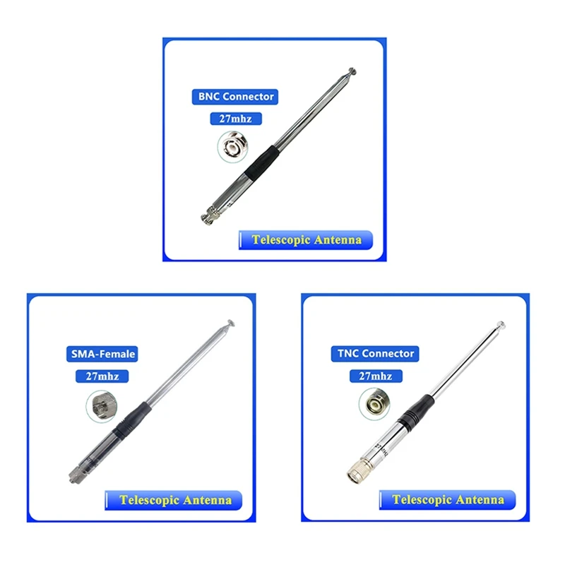 27MHZ Telescopic Antenna Connector Aerial For Short Wave Radios Walkie Talkie Rod Antenna