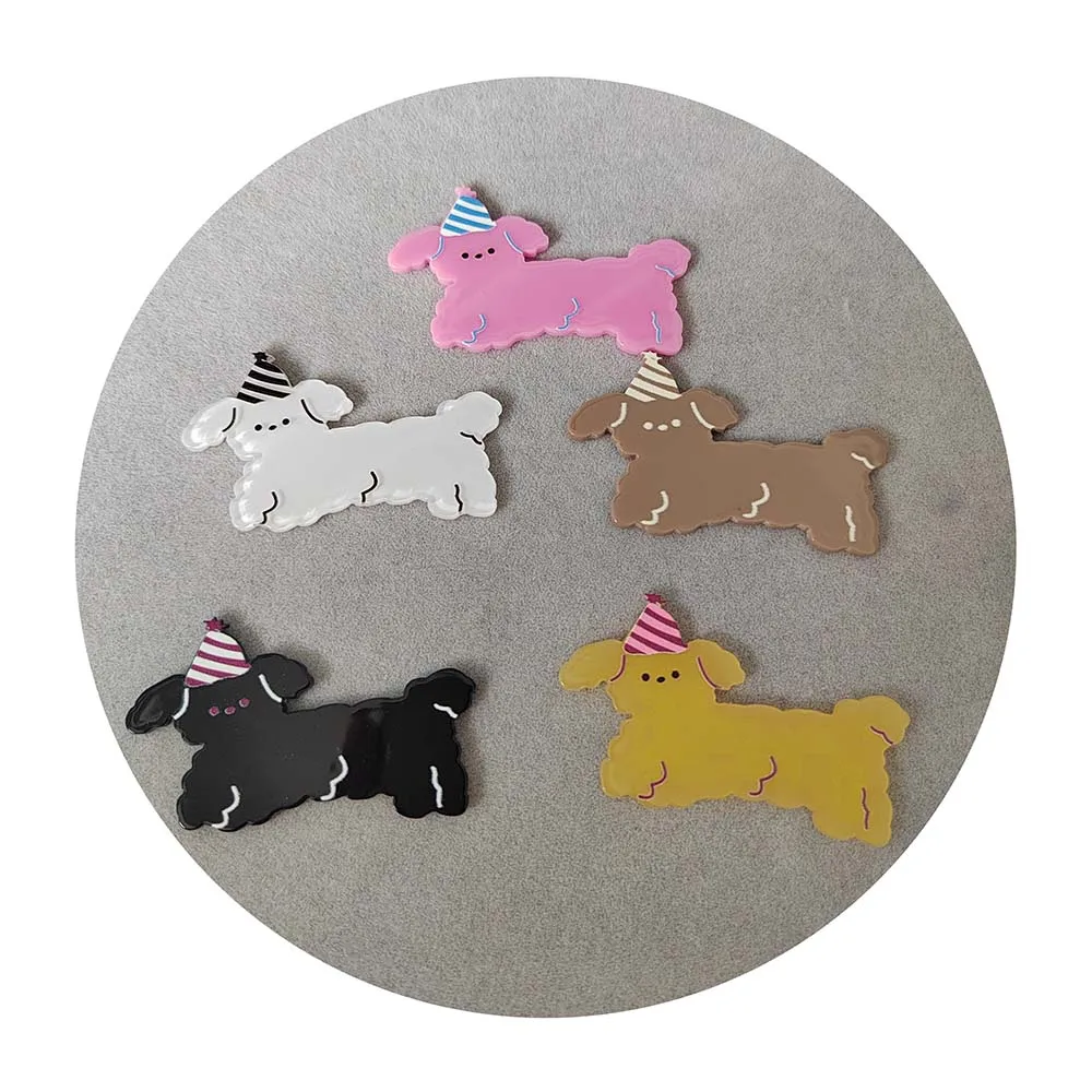 

Acrylic Cartoon Chritmas Dogs Flatback For Resin Planar Crafts For DIY Scrapbook Phone Shell Decor Hair Accessories Brooch