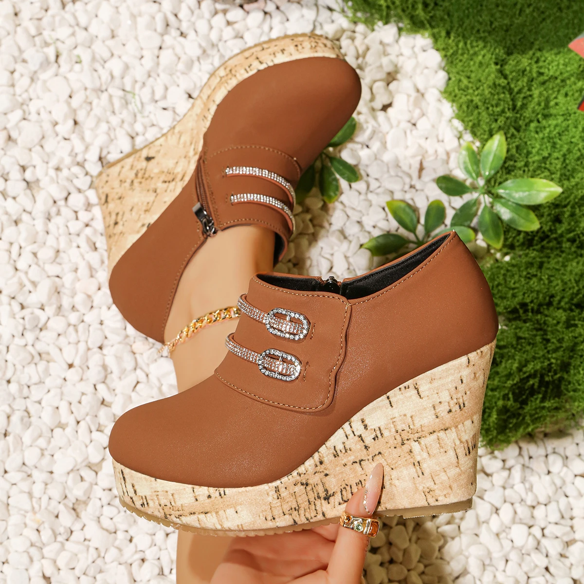 New Spring/Autumn Women Sneakers Platform Single Shoes side zipper Round Head Sneakers Rubber Sole Sports Shoes Zapatos De Mujer