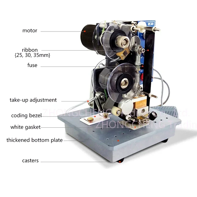 220V NEW Electric Ribbon Coding Machine HP-241B Electric Ribbon Coder Printing Production Date Ink Digital ImitationInkjet Codin