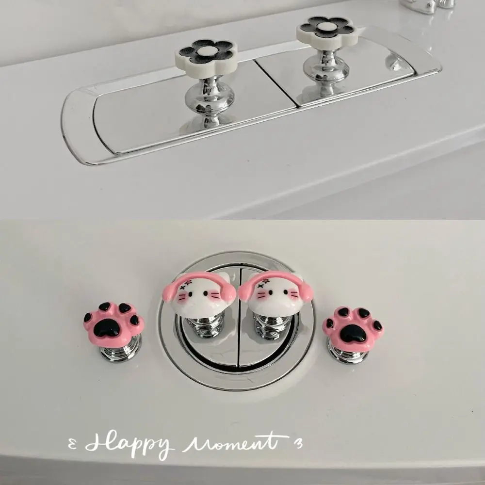 Durable Labor-saving Toilet Flush Button Cute Portable Toilet Press Switch Tool Drawer Handle