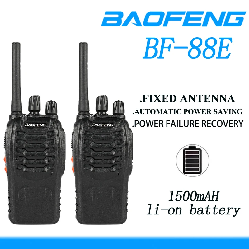 2pcs BAOFENG BF-88E Walkie Talkie Two-way radio 16 channels set UHF 400-470MHz with USB Charger for EU User PMR 446