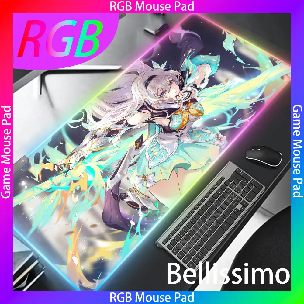 

Honkai Star Rail Firefly HD print Rgb Mouse Pad Xxl Steelseries Laptop Mat Backlit Keyboard Gamer Table Pads Deskpad Mause pad