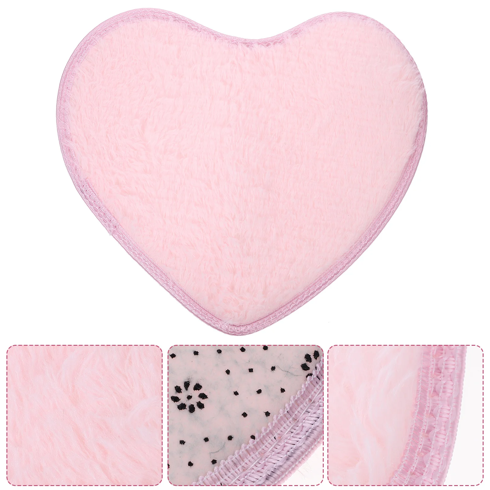 

Heart Shape Floor Carpet Non Slip Surface Comfortable Touch for Bedroom Living Room Decoration 30x40cm Pink Floor Mat