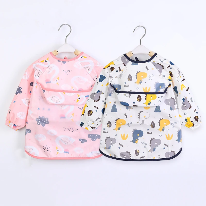 

Kids Baby Bibs Toddler Waterproof Scarf Long Sleeve Apron Feeding Bibs for Infant