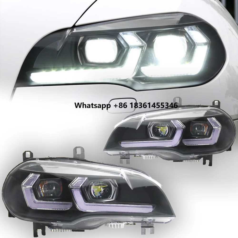 

for X5 E70 LED Headlight Projector Lens 2007-2013 Angel Eye DRL Signal Head Lamp Automotive Accessories