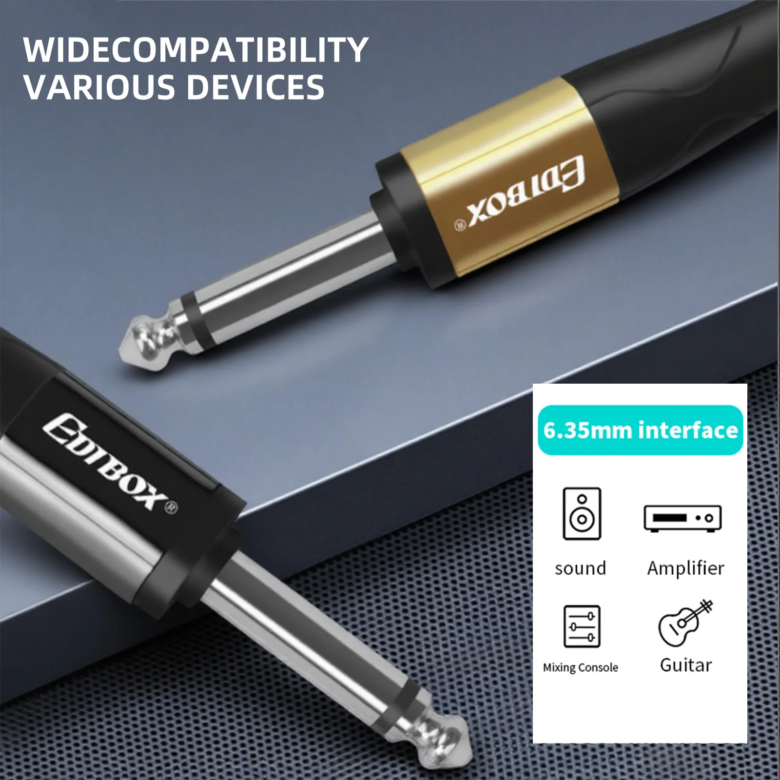Câble Audio Edibox B2 qualité sonore Pure réduction du bruit câble d'instrument professionnel Transmission Stable pour guitares électriques