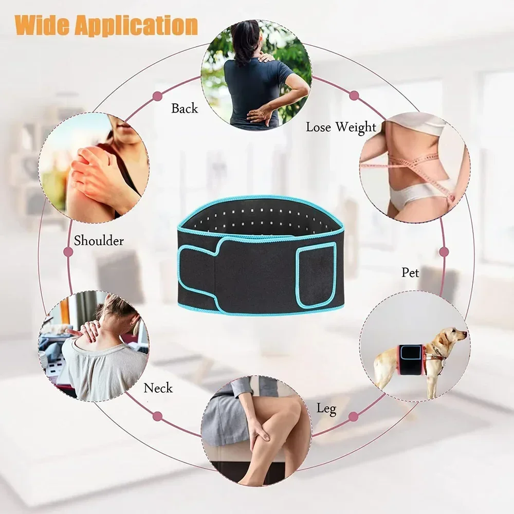 Nuevo cinturón de terapia de luz LED rojo e infrarrojo 850nm660nm envoltura para aliviar el dolor de espalda quemar grasa máquina de adelgazamiento almohadilla térmica de cintura cuerpo completo