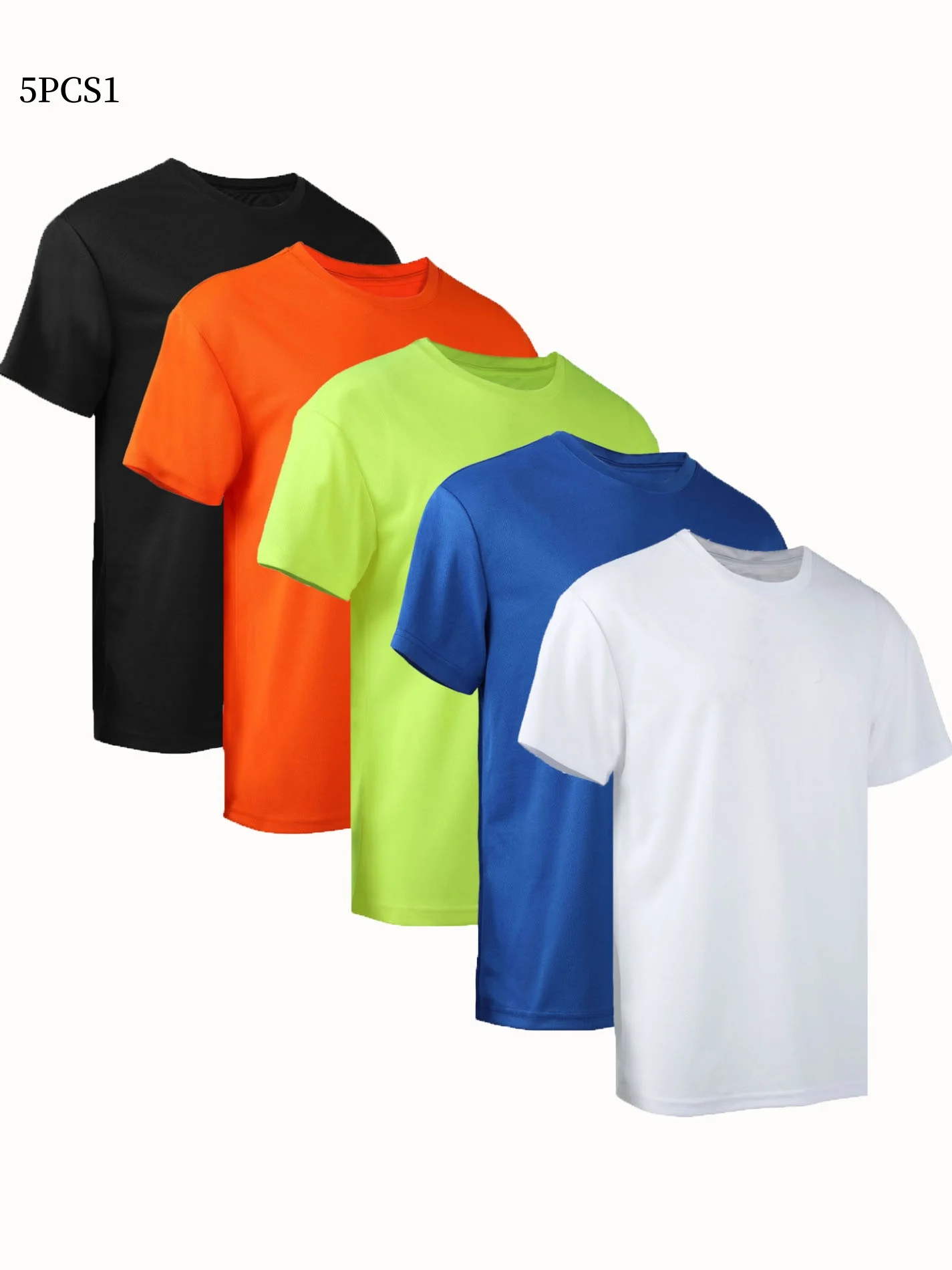 

Five piece men's summer quick drying short sleeved top breathable comfortable lightweight sun resistant simple and versatile