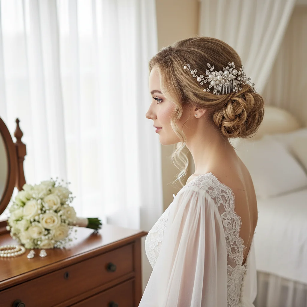 

Exquisite Flower Hair Clips 5pcs Pearl Rhinestone Hairpin Wedding Daily Life Photography Hairdressing Props Hair Accessories