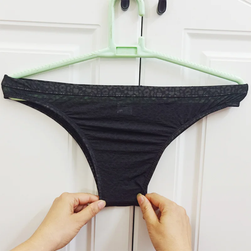 กางเกงในชายเซ็กซี่ ผ้าแจ็คการ์ดลูกไม้บาง โปร่งแสง แห้งเร็ว ยืดหยุ่น แบบซีทรู แนวบิกินี่เอวกลาง สำหรับผู้ชาย