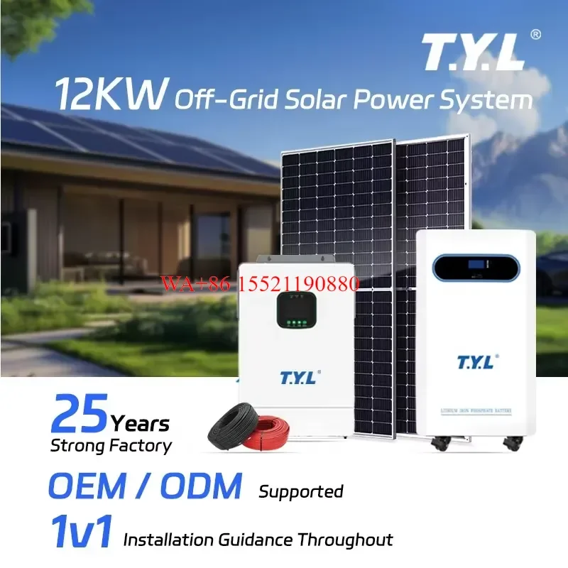 WMWMNU for T.Y.L 12KW Complete Solar System Kit with Monocrystalline Solar Panels for Residential and Small Commercial Power