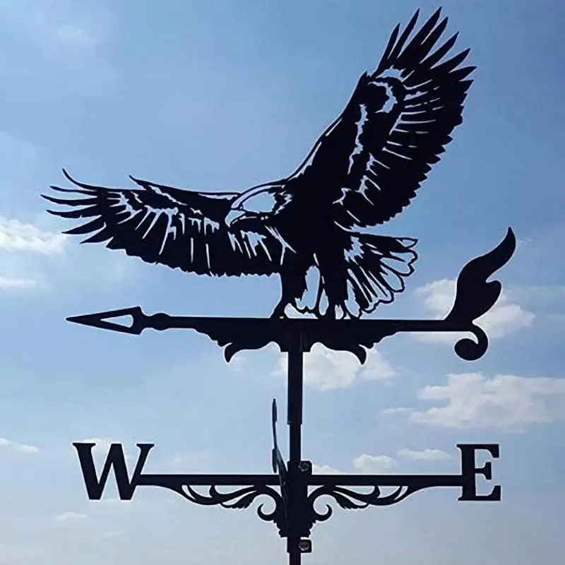 Weather Vane Metal Wind Vane For Sheds Decorative Garden Stake With Eagle Ornament Garden Vane For Home Fence Posts Pergola