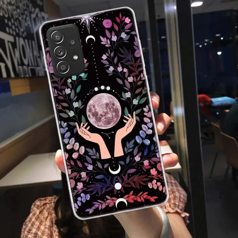 Luxury Moon Star Flower Phone Case For Galaxy A50S A70S A21S A31 A41 A51 A71 Samsung A12 A22 A32 A52 A52S A72 A42 A10 A20E A20S image 4