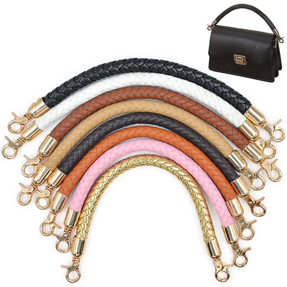 

1pc 30cm PU Braided Shoulder Bag Decorative Bag Short Handles DIY Replacement Purse Handle for Handbag Belt Accessories