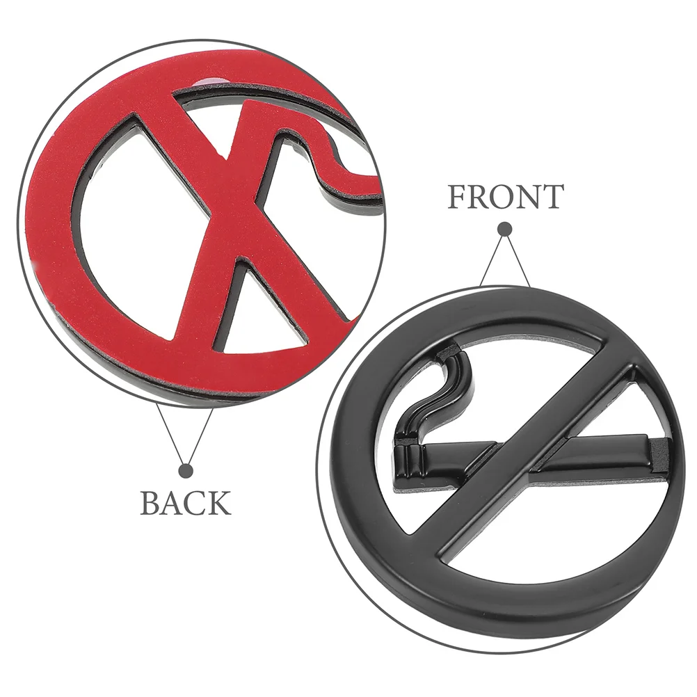 2 قطعة ممنوع التدخين ملصق معدني تحذير ملصق مائي للمركبة مكتب المنزل داخلي في الهواء الطلق استخدام علامة السلامة المرورية السوداء #2