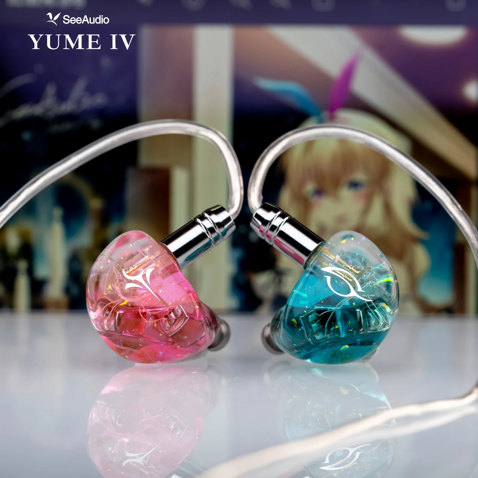 SeeAudio Yume IV 2BA Hybrid Driver Hifi In-Ear Headphones Music IEM Wired Earphones 2pin 3.5mm Detachable Cable