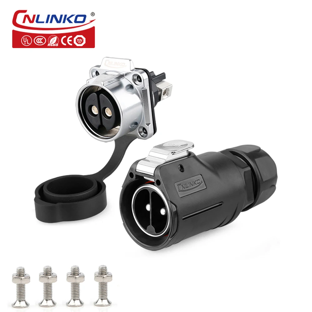 CNLINKO Waterproof Connector M28 IP68 50A High Power Cable Connector Plug Socket Male and Female 2/3 Pin Applicable to 10-16m㎡