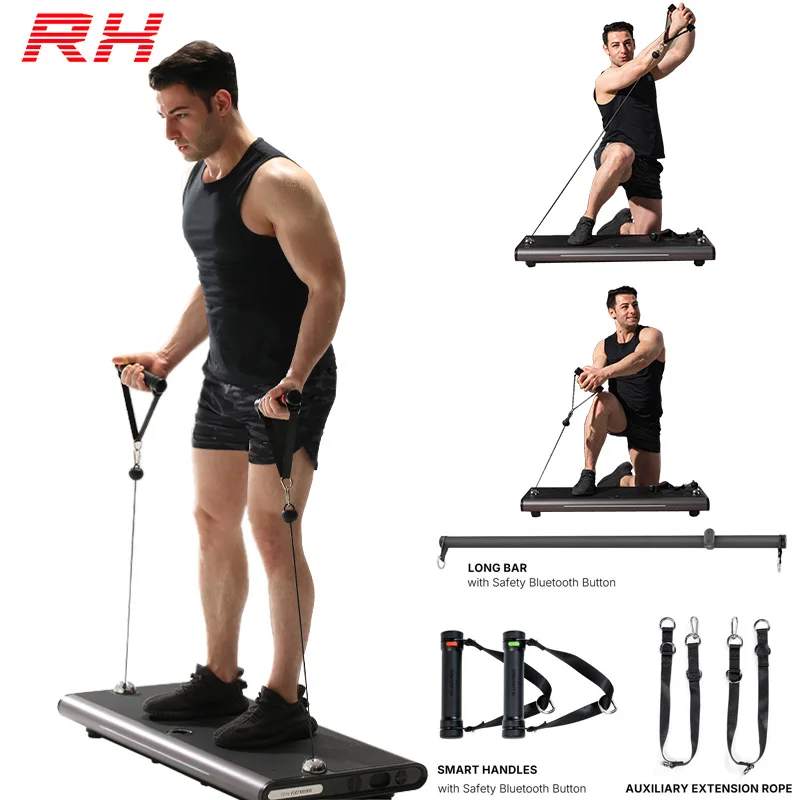 

RH Wholesale Wall Mounted Cable Crossover Gym Trainer Single Multi Pulley System Strength Gym Machine Workout Arms Chest Steel