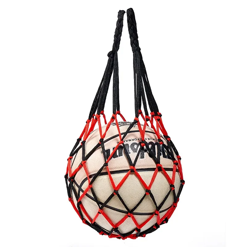 Bolsa de red de fútbol de nailon, bolsa de almacenamiento audaz, equipo portátil para llevar una sola bola, deportes al aire libre, fútbol, baloncesto y voleibol, 1 unidad