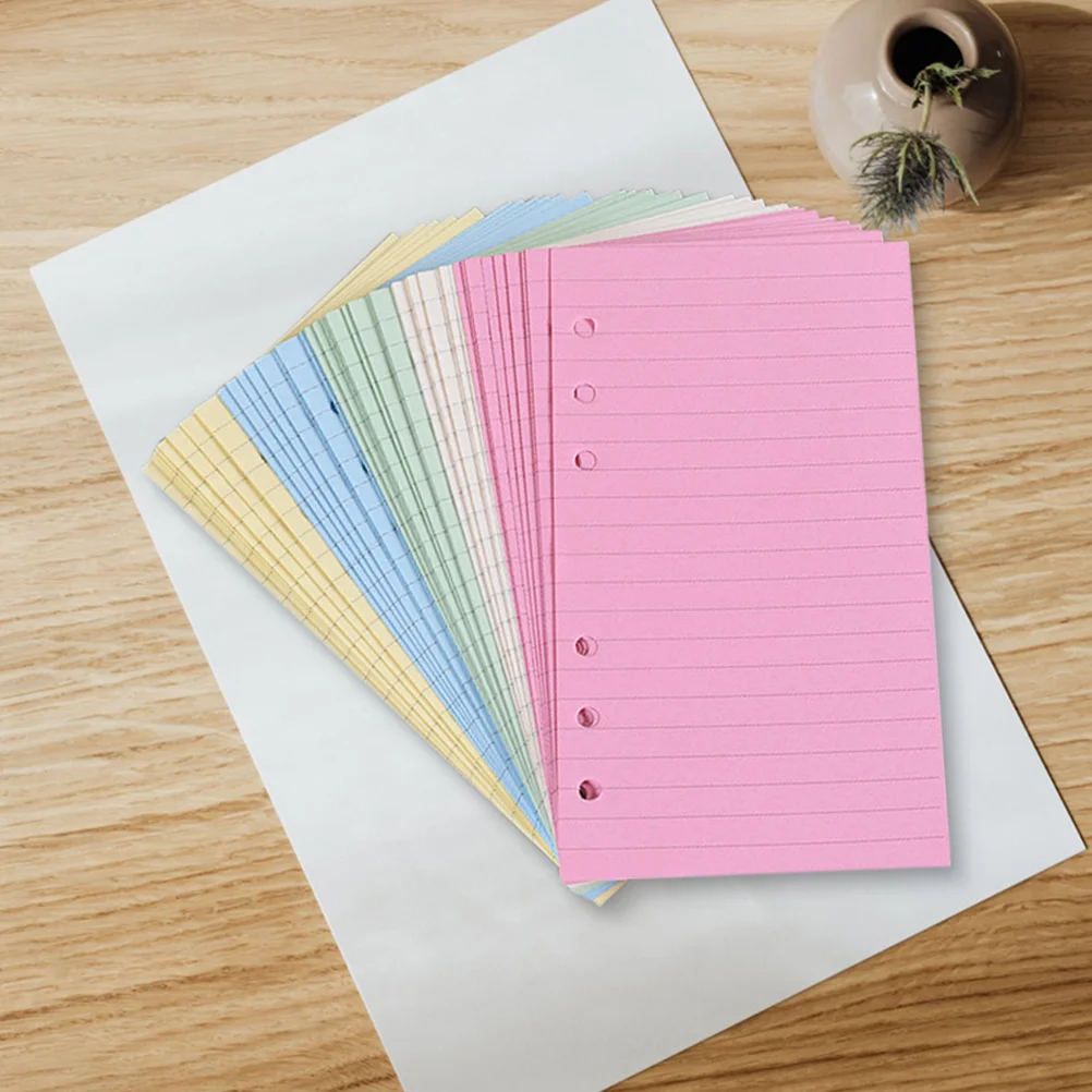 2 Pcs Leaf Paper Notebook Refill Sheets Smooth Writing Six Loose Leaf Binder Hole Binder Stationery School Office Use