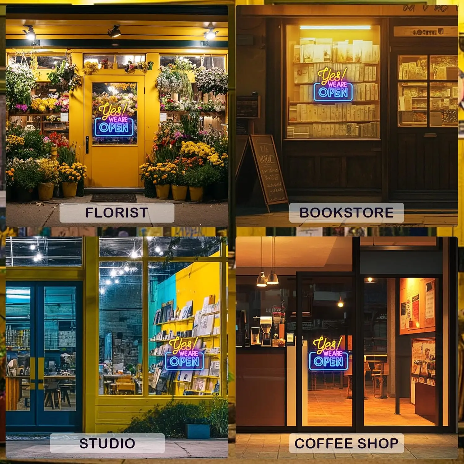 

Open Neon Signs Dimmable Led Open Signs for Wall Decor Business Window Coffee Bar Kitchen Door Windows Shop Hotel Party