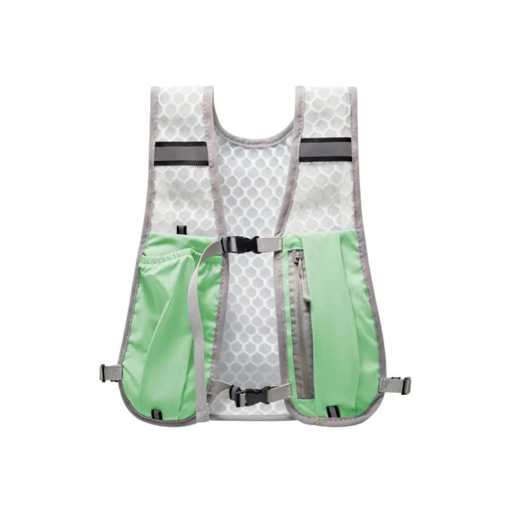 Nouveau gilet de rangement de bouteille d'eau courante gilet de course léger sac de poitrine d'eau d'hydratation réfléchissant avec support pour téléphone